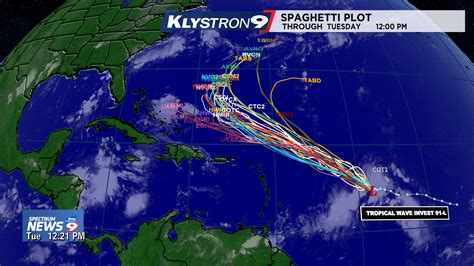 Spectrum Bay News 9 posted a spaghetti model to their Twitter account that shows the tropical system curving away from Florida and the United States. . Bay news nine tropical update